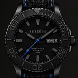NIGHTSTRIKE Perspective swatch, blue accents (prototype render)